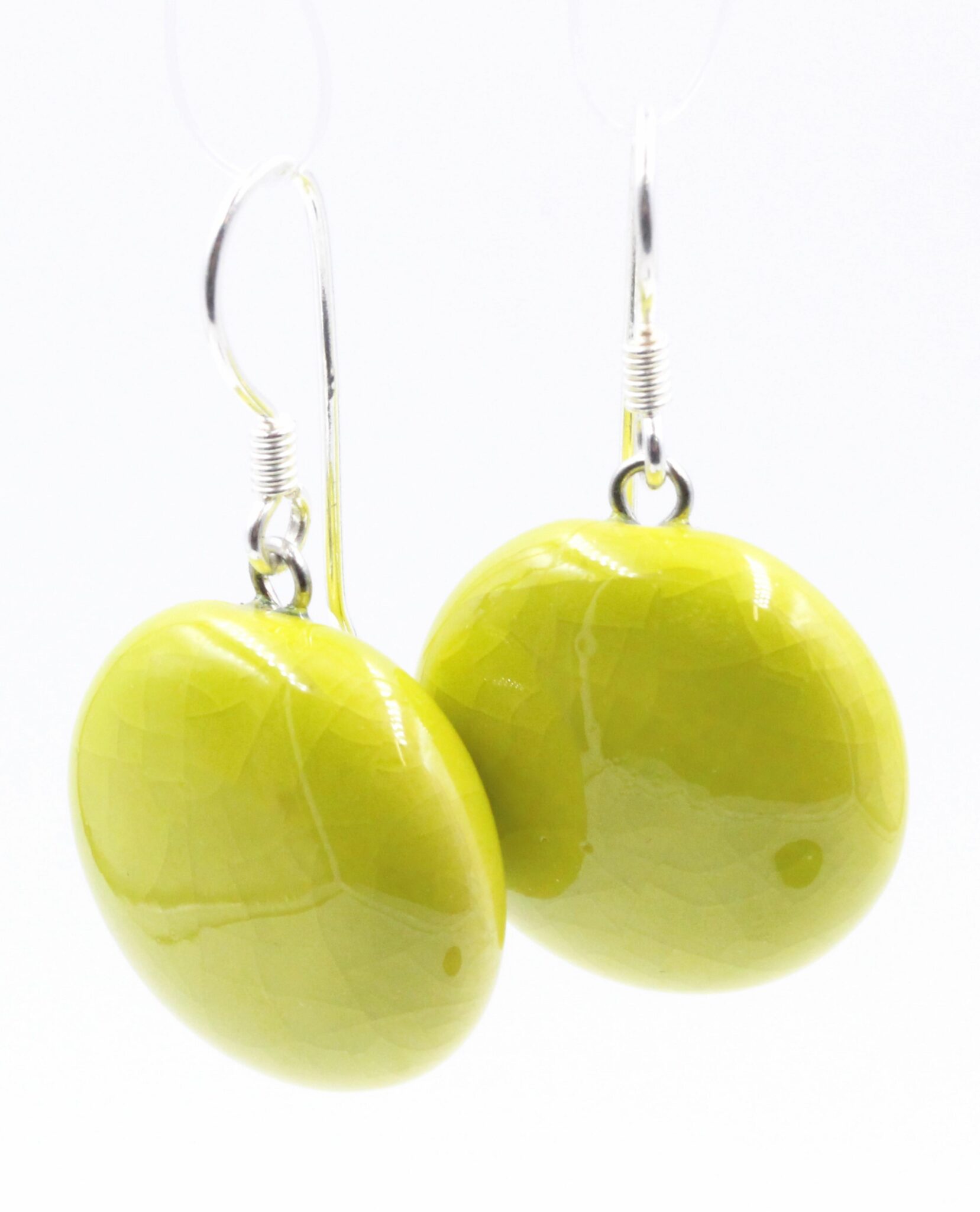 Boucles d'oreilles Soleil en céramique pour femme couleur anis