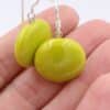 Boucles d'oreilles Soleil en céramique pour femme couleur anis
