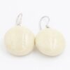 Boucles d'oreilles Soleil en céramique pour femme couleur ivoire