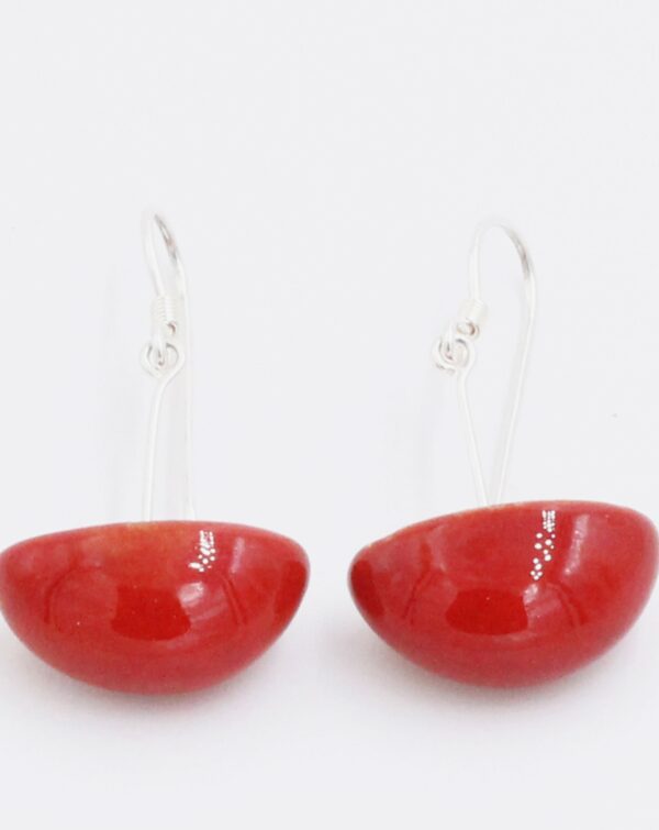 Bijoux Inca en céramique artisanale pour femme couleur cerise