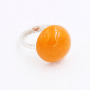 Bague Ludic en céramique artisanale couleur orange