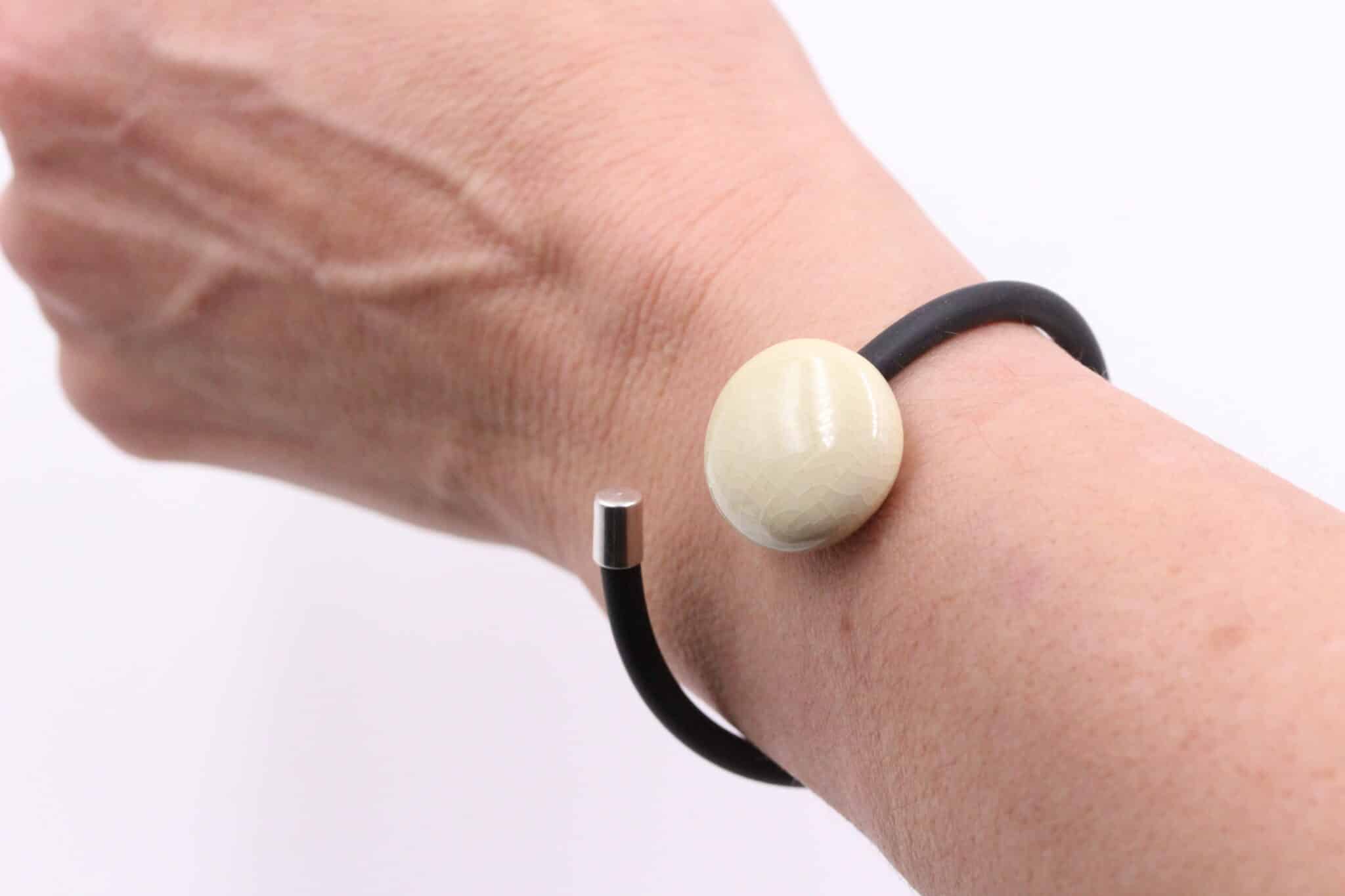 bracelet Soleil pvc en céramique pour femme couleur ivoire