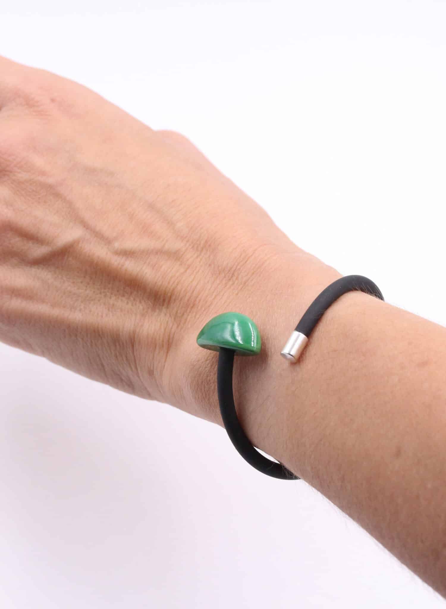 Bracelet inca pvc en Céramique pour femme couleur vert feuille
