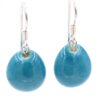 Boucles d'oreilles Gouttes d'eau en céramique pour femme couleur turquoise