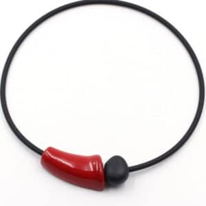 Collier Comète en céramique pour femme couleur cerise