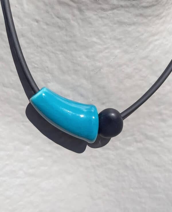 Collier Comète en céramique pour femme couleur turquoise