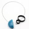 Bijou Stella en céramique artisanale pour femme couleur turquoise