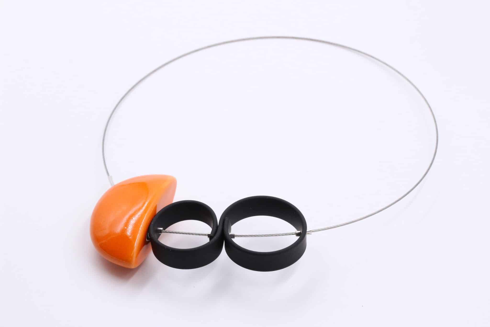 Collier Stella en céramique pour femme couleur orange