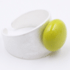 Bijou en céramique artisanale, bague grain de café anis