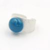 Bague grain de café en céramique artisanale couleur turquoise