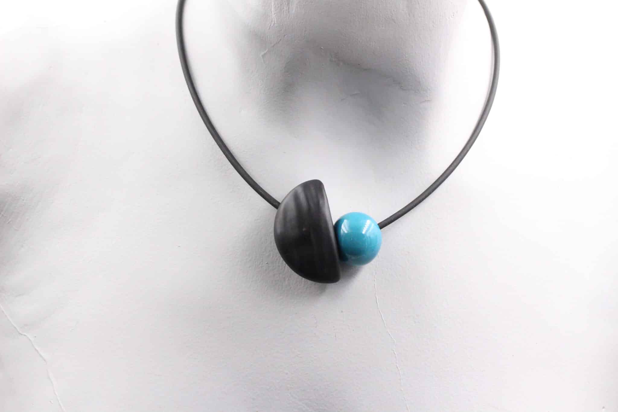 Collier Naïs pvc en céramique pour femme couleur turquoise