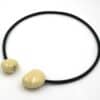 Bijou en céramique pour femme, collier artisanal ivoire