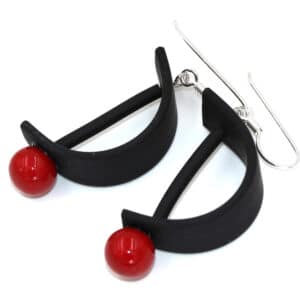 Boucles d'oreilles Alpha en céramique pour femme couleur cerise