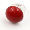 Bague bulle en céramique artisanale couleur cerise