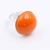 Bague bulle en céramique artisanale couleur orange