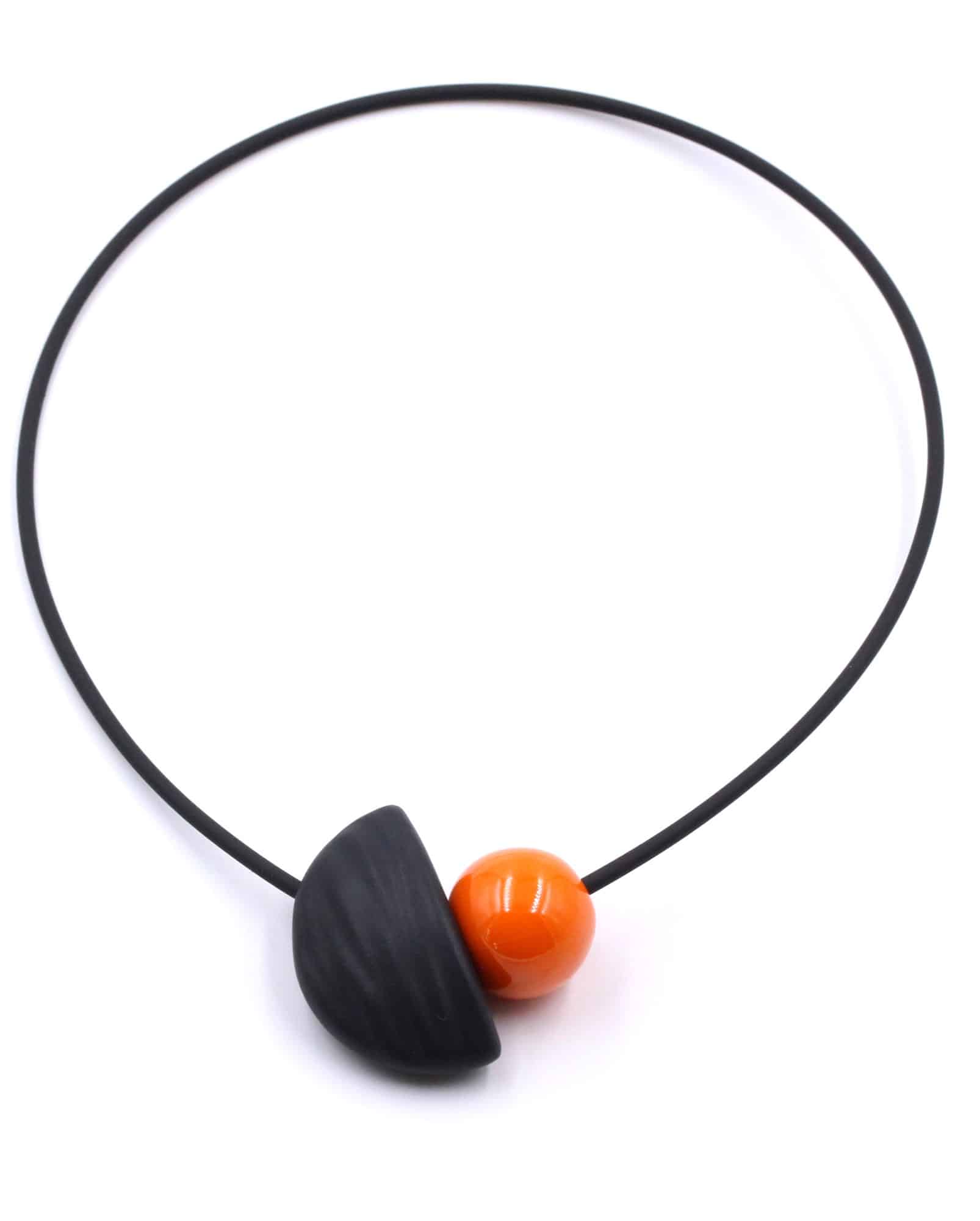 Collier Naïs en céramique pour femme couleur orange