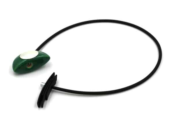 Bijou Meta en céramique artisanale pour femme couleur vert feuille