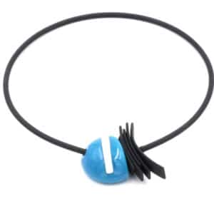 Collier Slash en céramique pour femme couleur turquoise