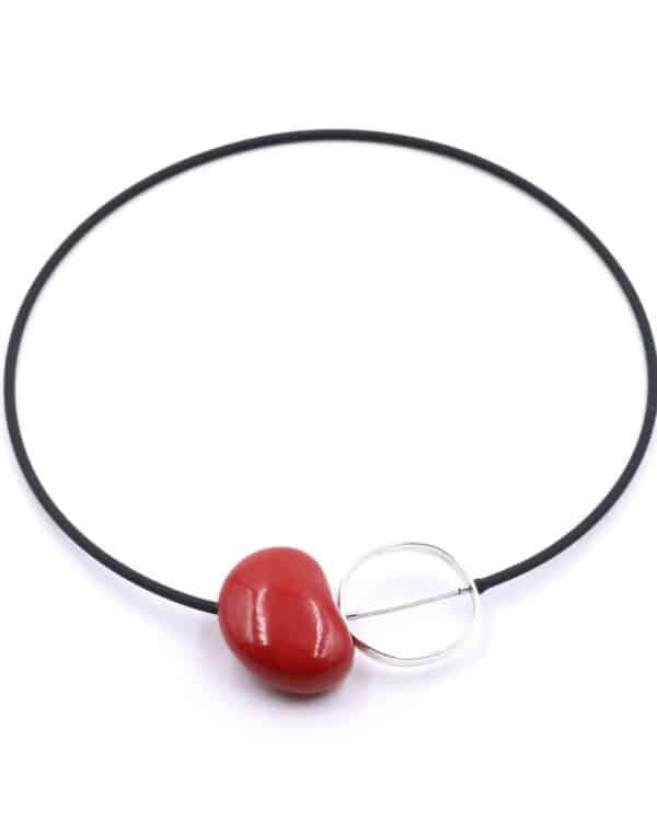 Collier Graphik en céramique pour femme couleur cerise