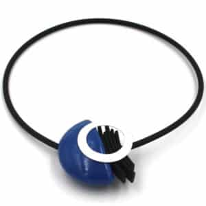 Collier Saturne en céramique pour femme couleur azur