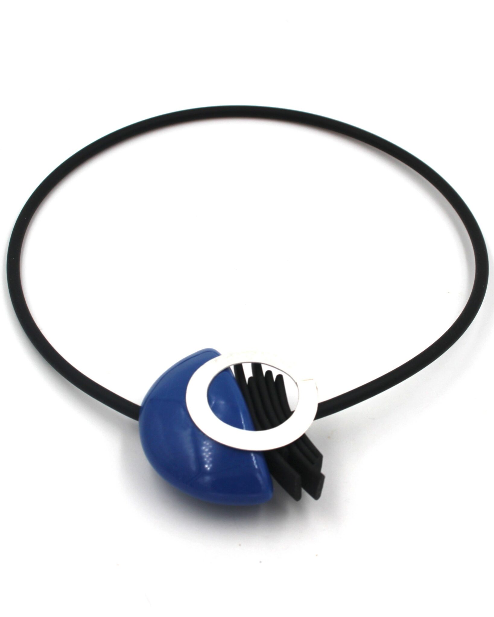 Collier Saturne en céramique pour femme couleur azur