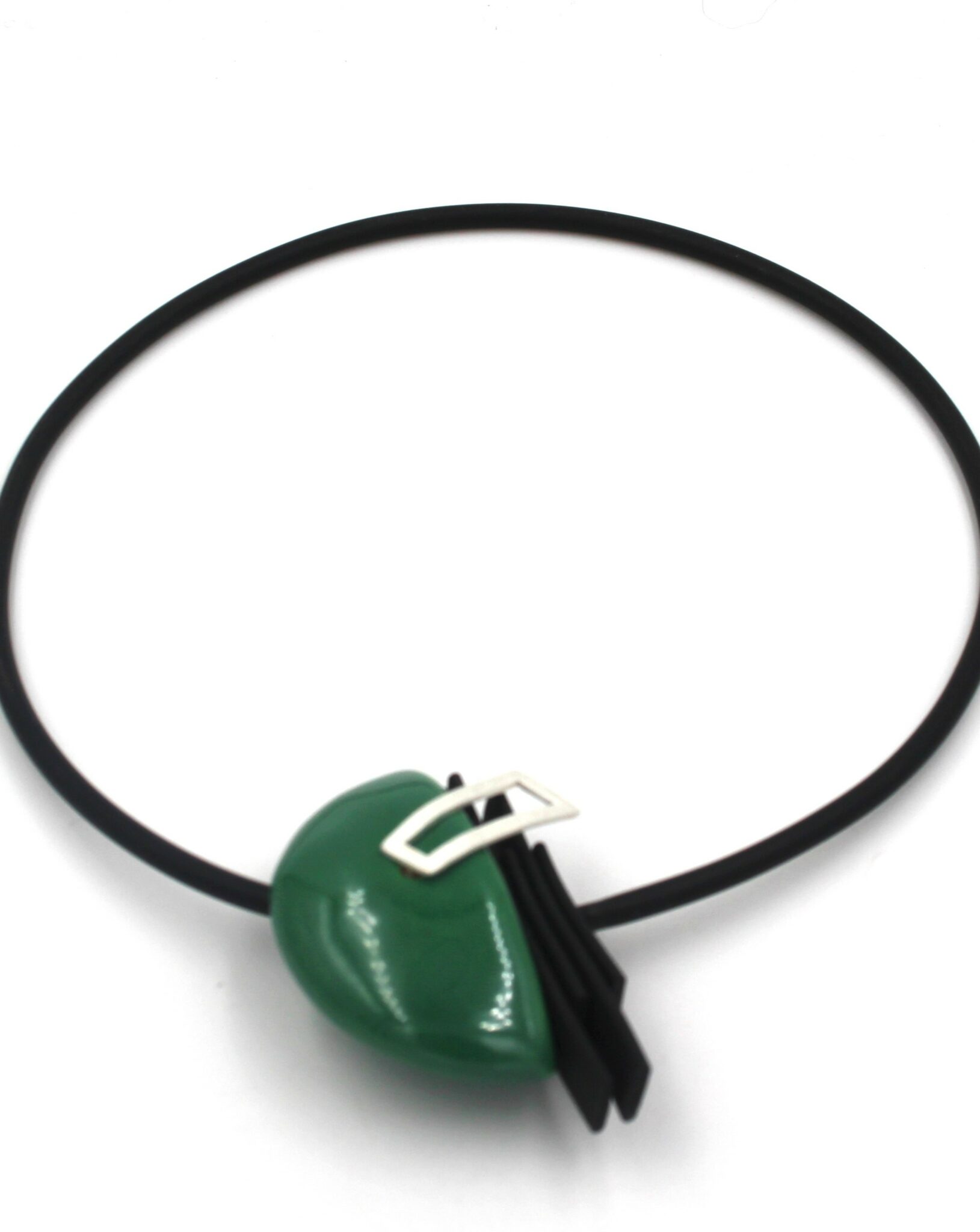 Collier Time en céramique pour femme couleur vert feuille