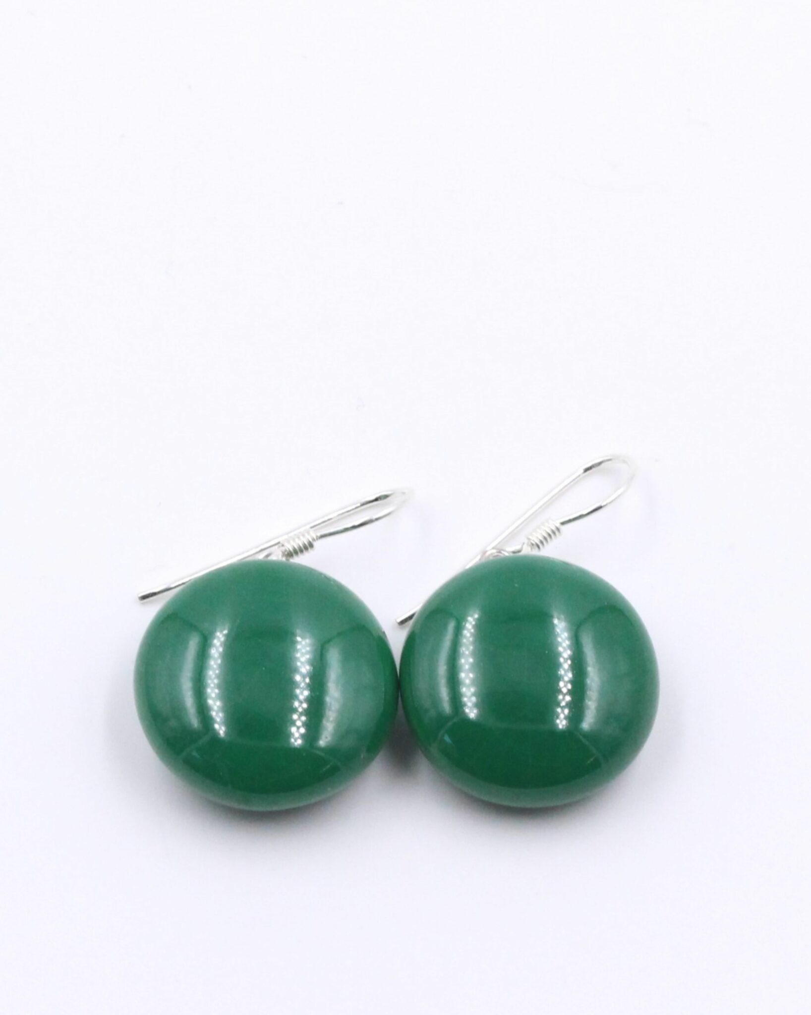 Boucles d'oreilles Soleil en céramique pour femme couleur vert feuille