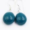 Boucles d'oreilles Gouttes d'eau en céramique pour femme couleur bleu canard