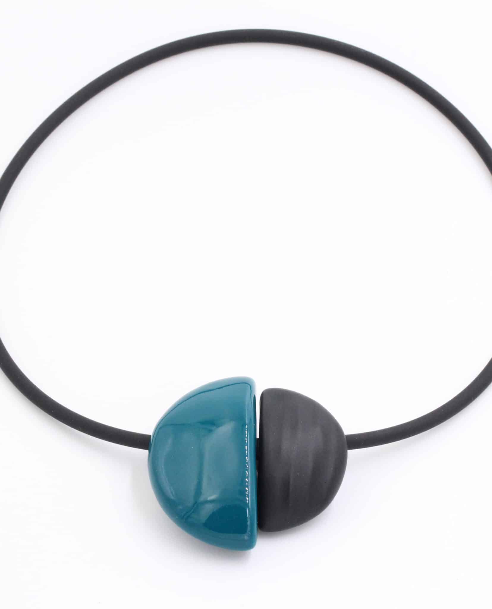 Collier Inca en céramique pour femme couleur bleu canard