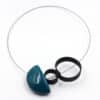 Collier Stella en céramique pour femme couleur bleu canard