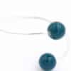 bracelet perle duo acier en céramique pour femme couleur bleu canard
